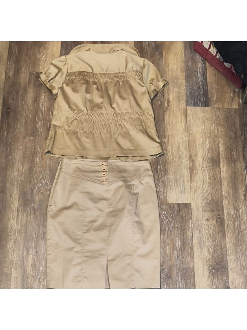 Allison Taylor Camel Pencil Skirt Ensemble With Top - Picture 5 of 6